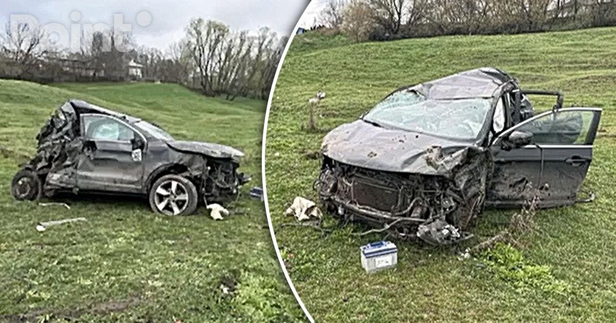 Un Nissan a derapat de pe carosabil într-o curbă la Edineț: Șoferița a ajuns la spital.