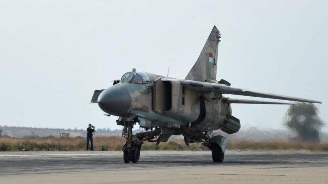 Модификации МиГ-23, состоящие на вооружении ВВС Сирии, используются для атаки наземных целей.