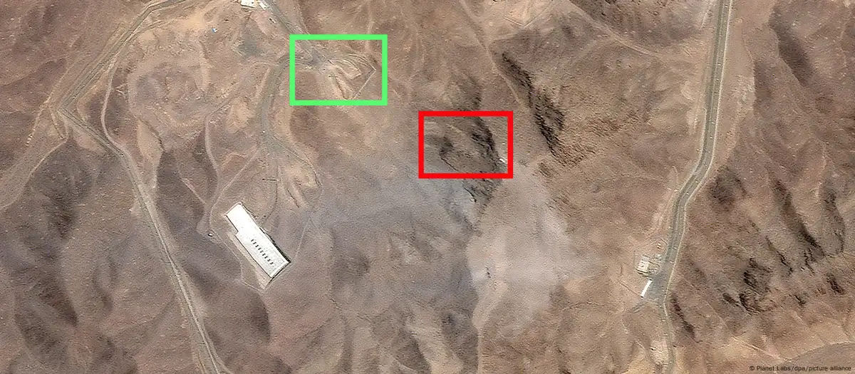 Imagini din satelit arată posibile distrugeri majore la uzina nucleară iraniană Fordow.
