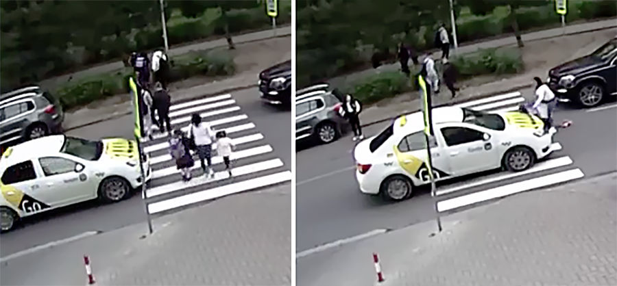 В Кишиневе водитель такси сбил женщину с двумя детьми на "зебре".