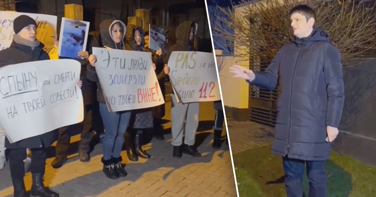 Перед домом Андрея Спыну прошел протест: требовали его отставки. Коллаж: Point.md