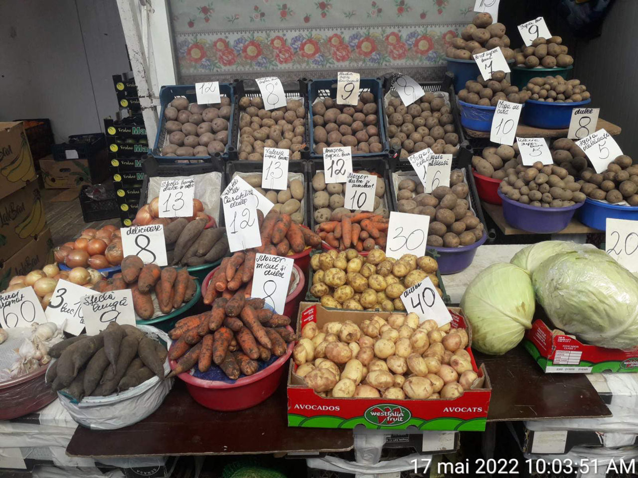 Администрация Центрального рынка Кишинева опубликовала цены на продукты.