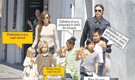 Angelina Jolie (37 de ani) şi Brad Pitt (49 de ani) au deja 6 copii, dar se pare că nu le ajung. Prietenii lor spun că actriţa ţine morţiş să mai înfieze un copil din China