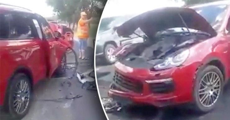Девушка на Porsche врезалась в асфальтный каток на трассе Кишинев-Оргеев. 