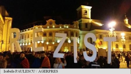 România: Protest față de proiectul de modificare a Legilor Justiției. Foto: agerpres.ro