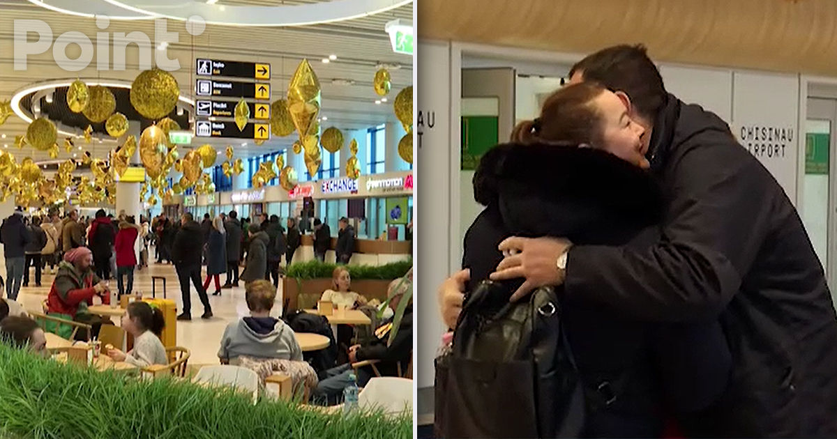 Moldovenii revin acasă de sărbători: Aglomerație mare la aeroport.