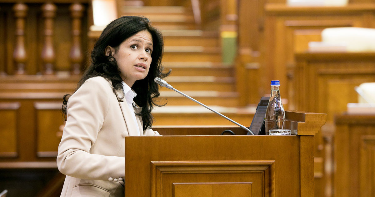 Proiectul scandaloasei legi privind amnistia, prezentat în plen de deputata PAS Veronica Roșca.