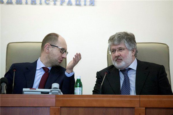 Премьер-министр Украины Арсений Яценюк и Игорь Коломойский.