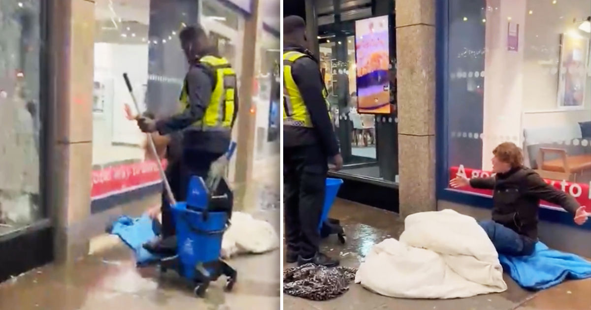 В Лондоне охранник McDonald's напал на бездомного и вылил воду на его вещи. Коллаж: Point.md