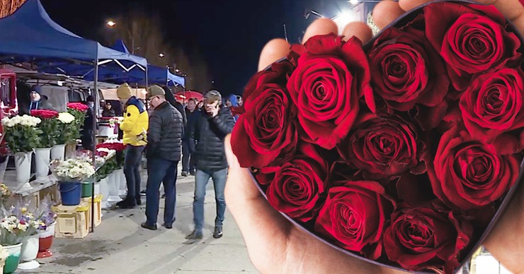 Ажиотаж на цветочных рынках: мужчины выстраивались в очереди за букетами. Коллаж: Point.md