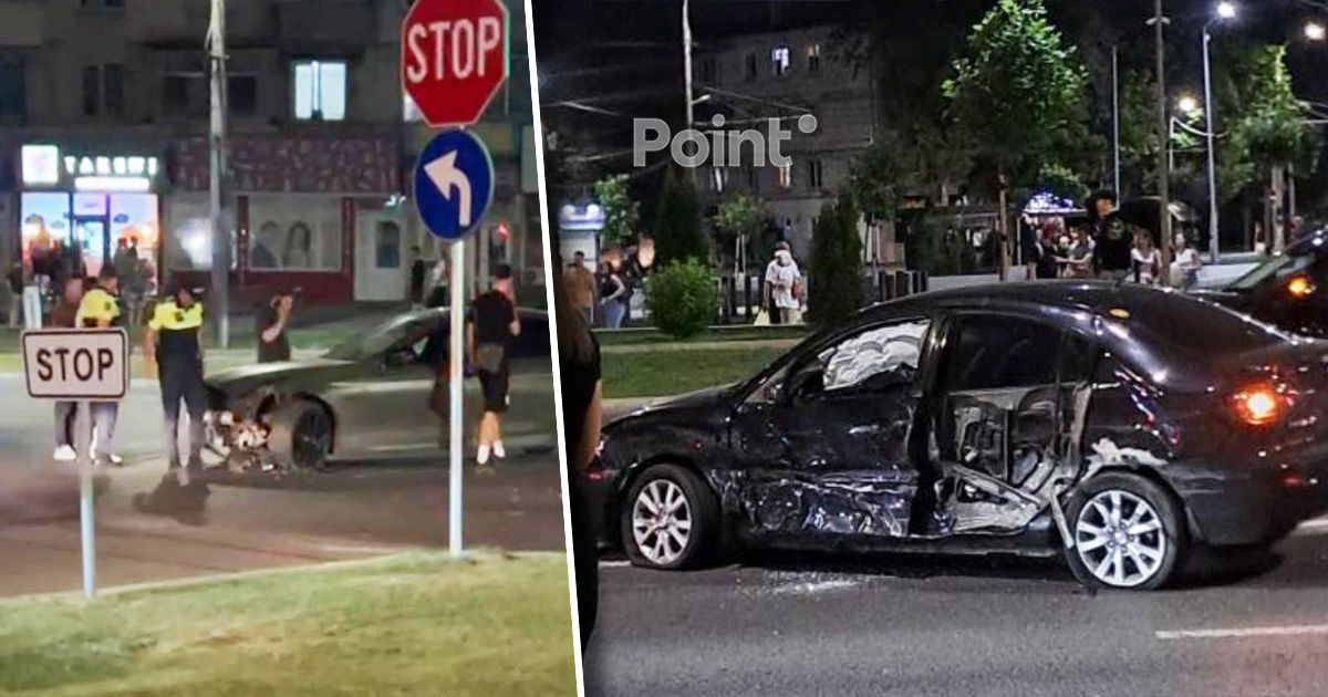 В Кишинёве на бульваре Дечебал столкнулись BMW и Mazda.