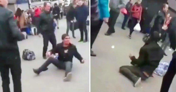 Очевидцы сняли на видео дебошира и выложили ролик в соцсети.  