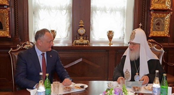 Igor Dodon a avut o întrevedere cu Patriarhul Moscovei și Întregii Rusii, Kiril. Foto: Igor Dodon/Facebook.com