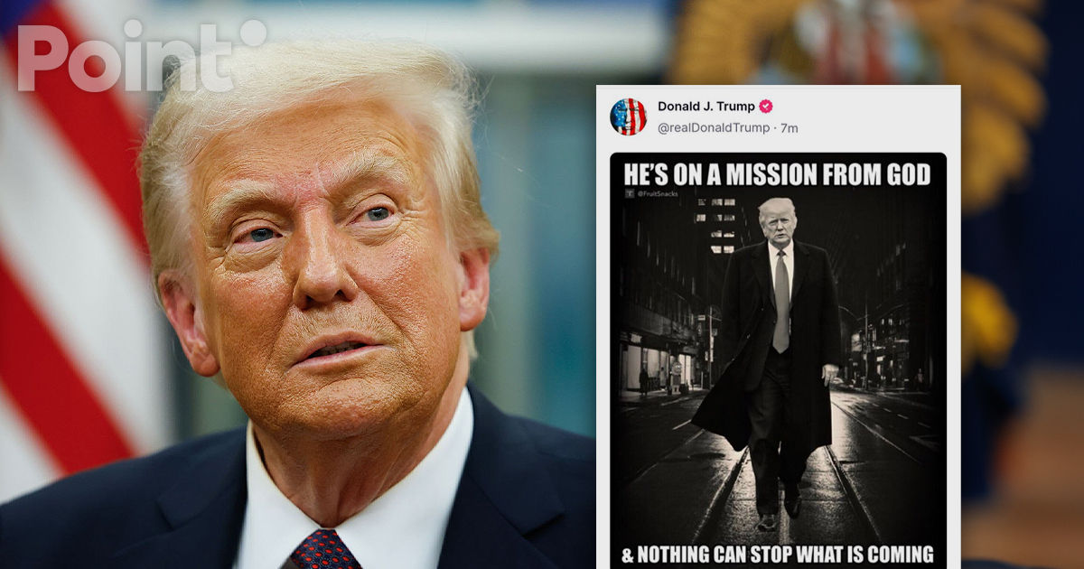 Trump a postat o fotografie cu un text care spune că el este alesul lui Dumnezeu.