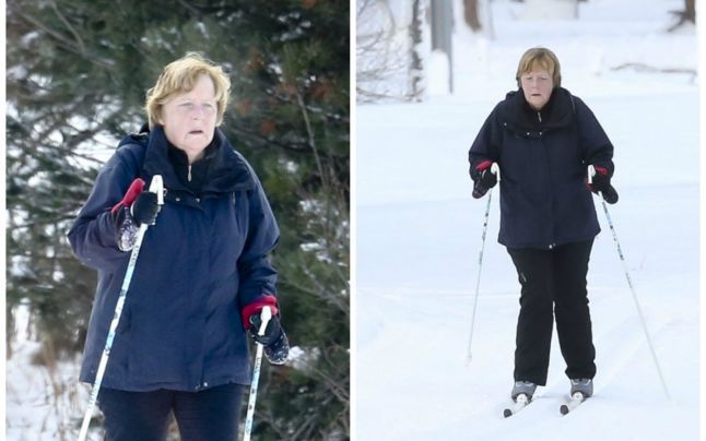 Vacanţă într-o staţiune de lux: Angela Merkel, la schi cu soţul ei. Foto: one.ro