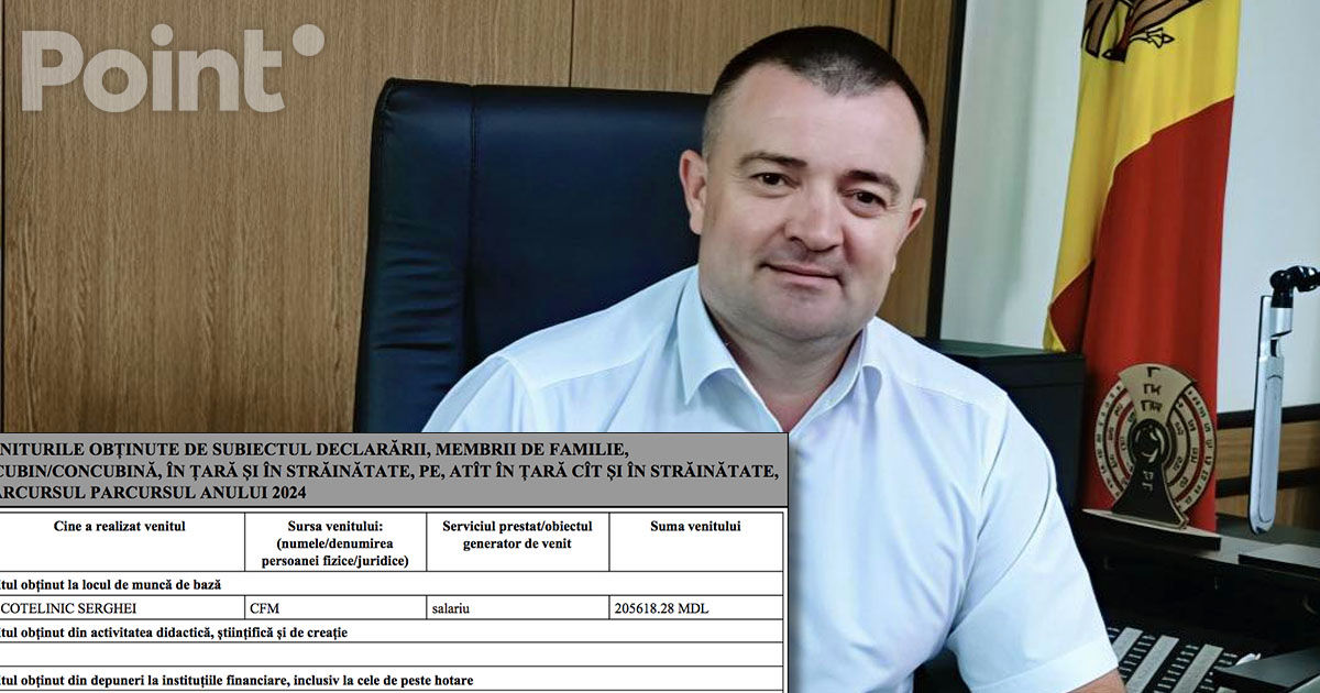 Declarația de venit a noului șef al CFM: Salariu anual de 205.618 lei.