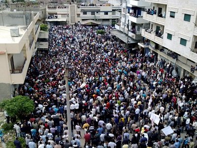 Manifestaţii în Siria în prima zi a armistiţiului (Imagine: AFP / Arhiva MediafaxFoto)