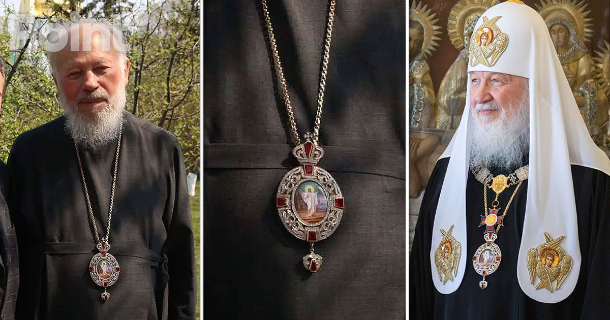 Patriarhul rus Kirill, suprins cu o bijuterie bisericească furată din Ucraina acum 10 ani.