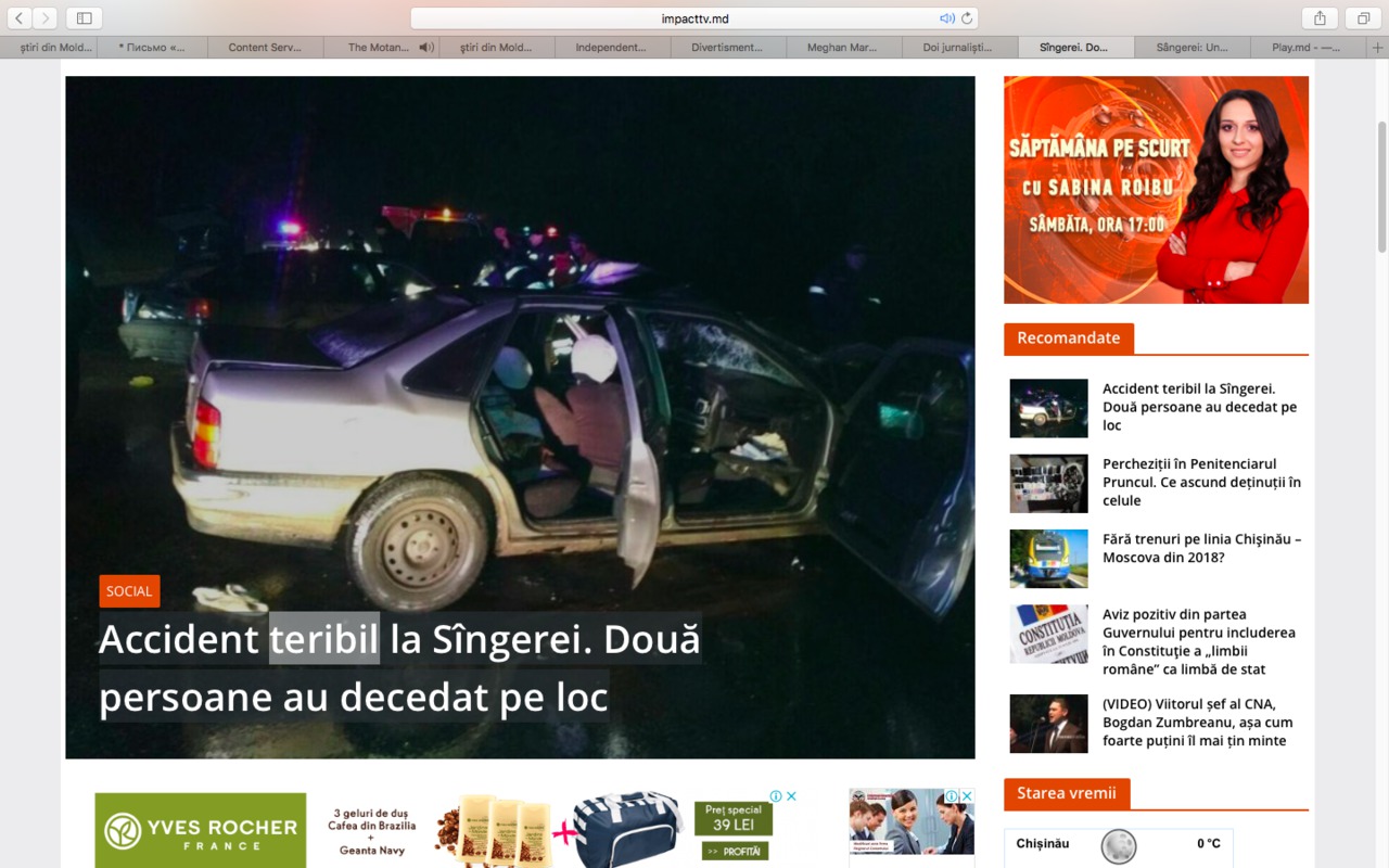 Accident teribil în raionul Sângerei, pe traseul Chișinău-Bălți. 