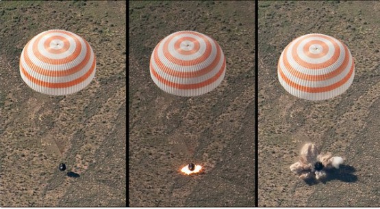 На борту корабля находятся космонавт Роскосмоса Юрий Маленченко, астронавт NASA Тимоти Копра и астронавт ЕКА Тимоти Пик.