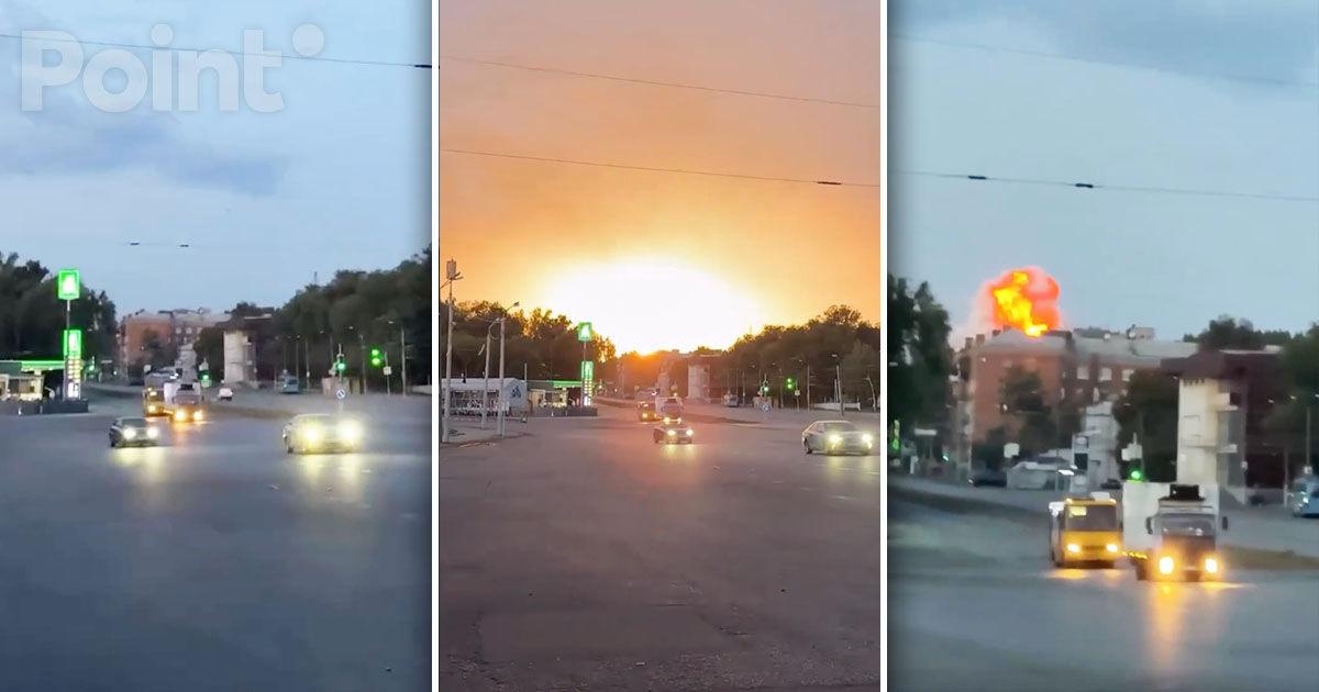 Momentul în care o rachetă rusească a lovit o clădire înaltă din Dnipro, surprins de o cameră video.