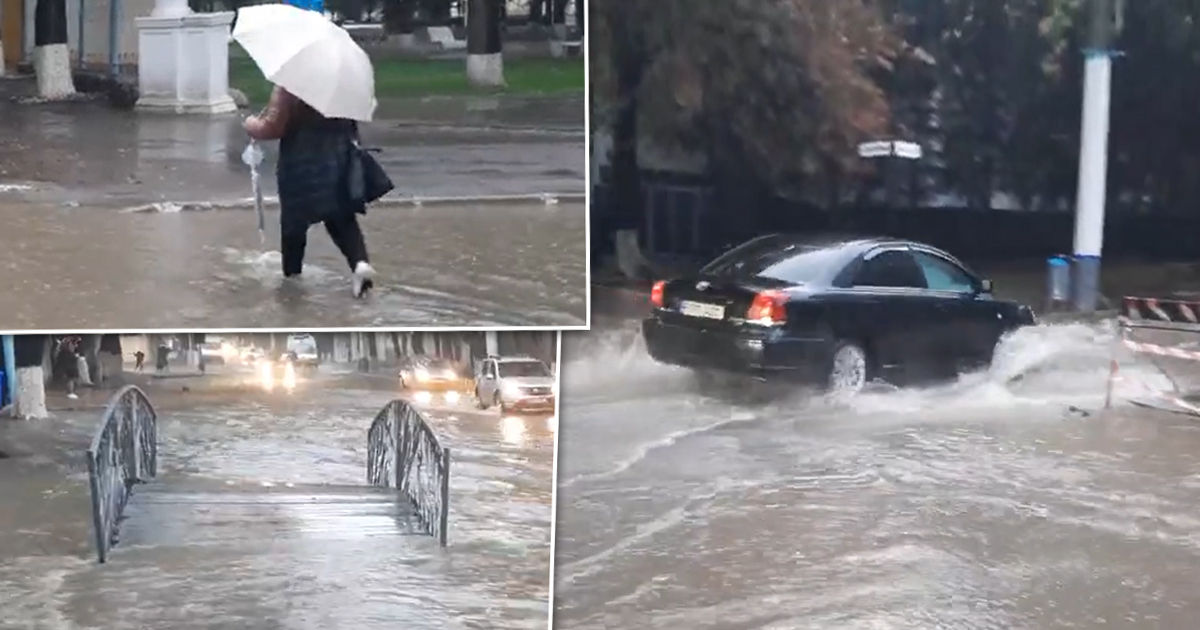 В Сороках из-за сильного дождя часть города оказалась затопленной. Коллаж: Point.md