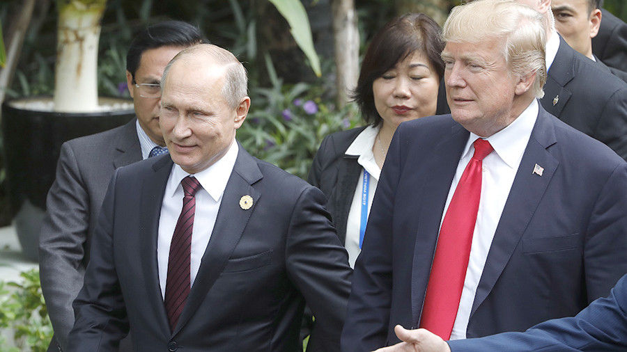 Президент России Владимир Путин и президент США Дональд Трамп.