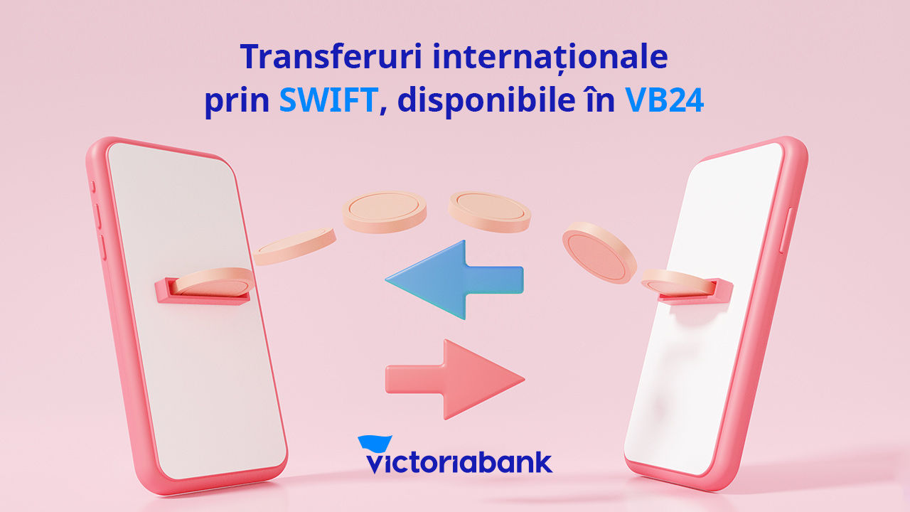 Victoriabank: Онлайн-перевод валюты через SWIFT Ⓟ