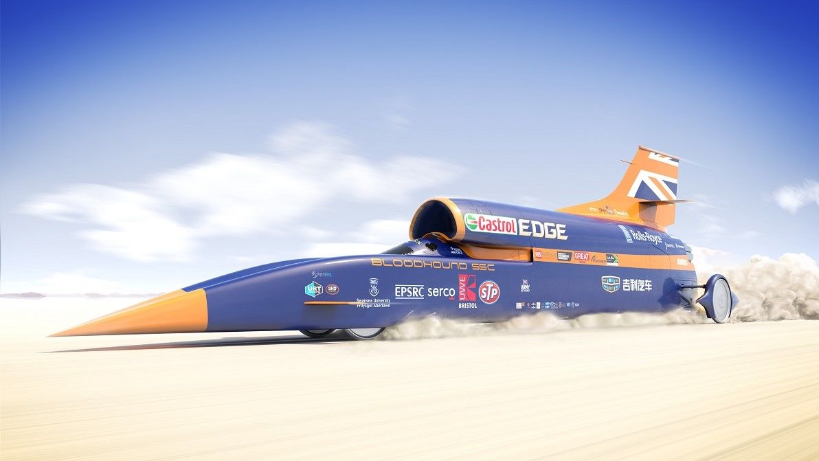 Bloodhound e în dezvoltare pentru a atinge peste 1.600 de km/h. 