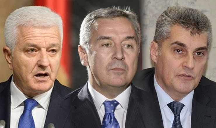 Действующий премьер Черногории Душко Маркович, бывший премьер Мило Джуканович, спикер черногорского парламента Иван Брайович.
