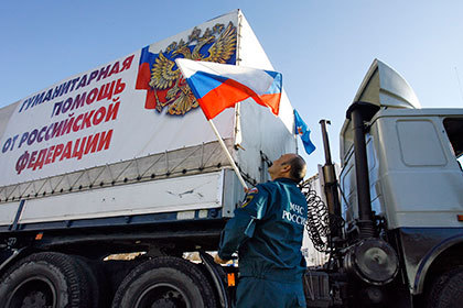 Вторая автоколонна из 50 грузовиков также прибыла в Луганск.