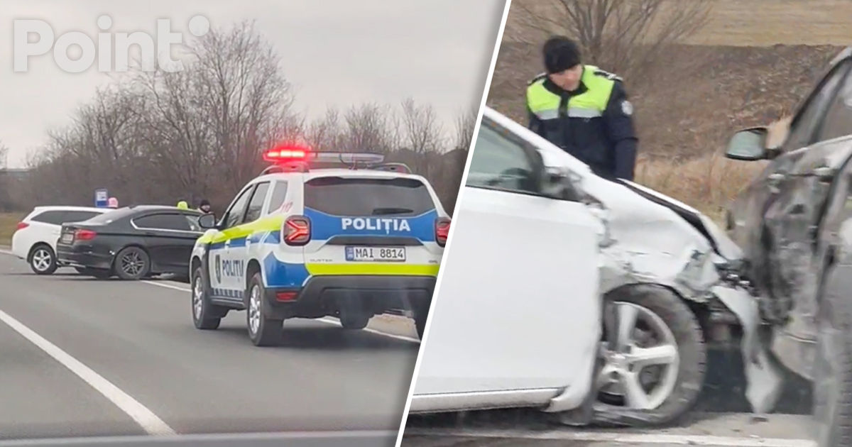 Accident rutier la Orhei: Două mașini s-au tamponat violent.