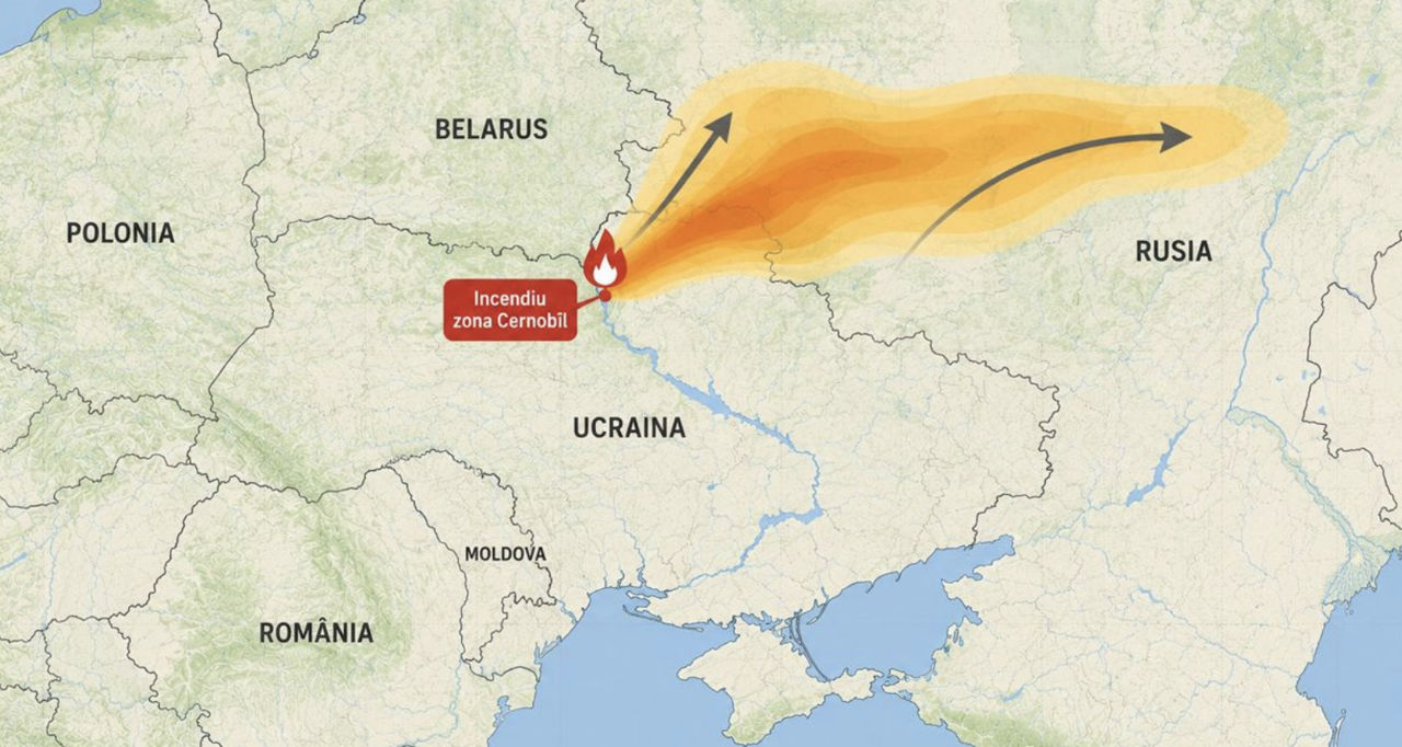 Дым от пожара в Чернобыльской зоне не достигнет Республики Молдова и Румынии.