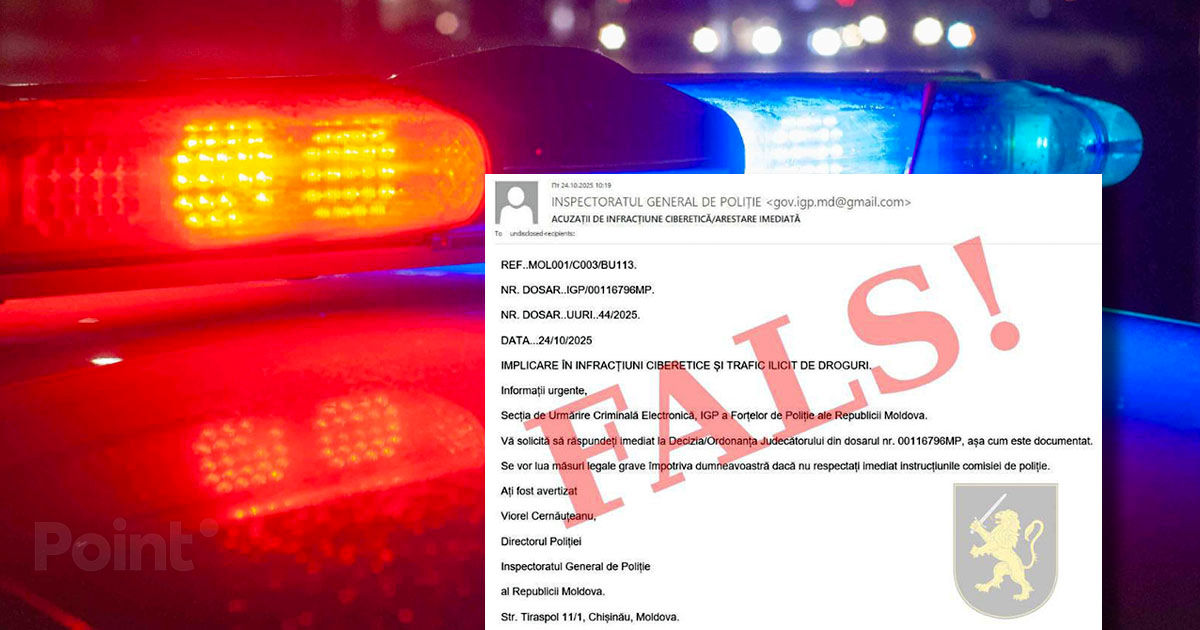 Cetățenii, avertizați cu privire la trimiterea unor mesaje false în numele Poliției.