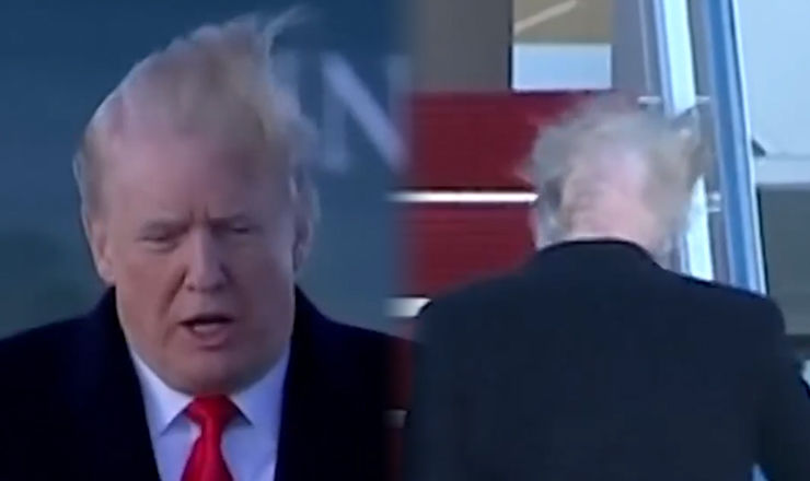 Părul ridicat de vânt scoate la iveală adevărul despre Trump