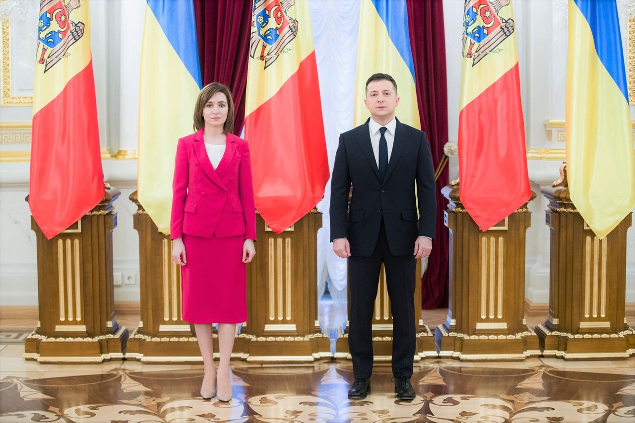 Президент Молдовы Майя Санду и президент Украины Владимир Зеленский.