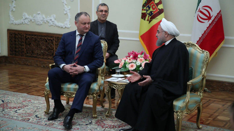 Președintele moldovean Igor Dodon a avut o întrevedere cu omologul din Iran, Hassan Rohani. Foto: Facebook/Igor Dodon