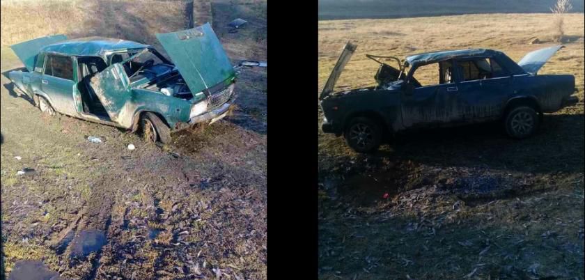 Un VAZ, făcut zob la Florești, după ce s-a răsturnat într-un șanț