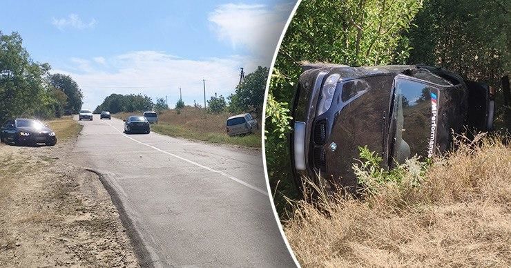 В Данченах в результате ДТП перевернулся BMW: на место прибыла полиция. Коллаж: Point.md