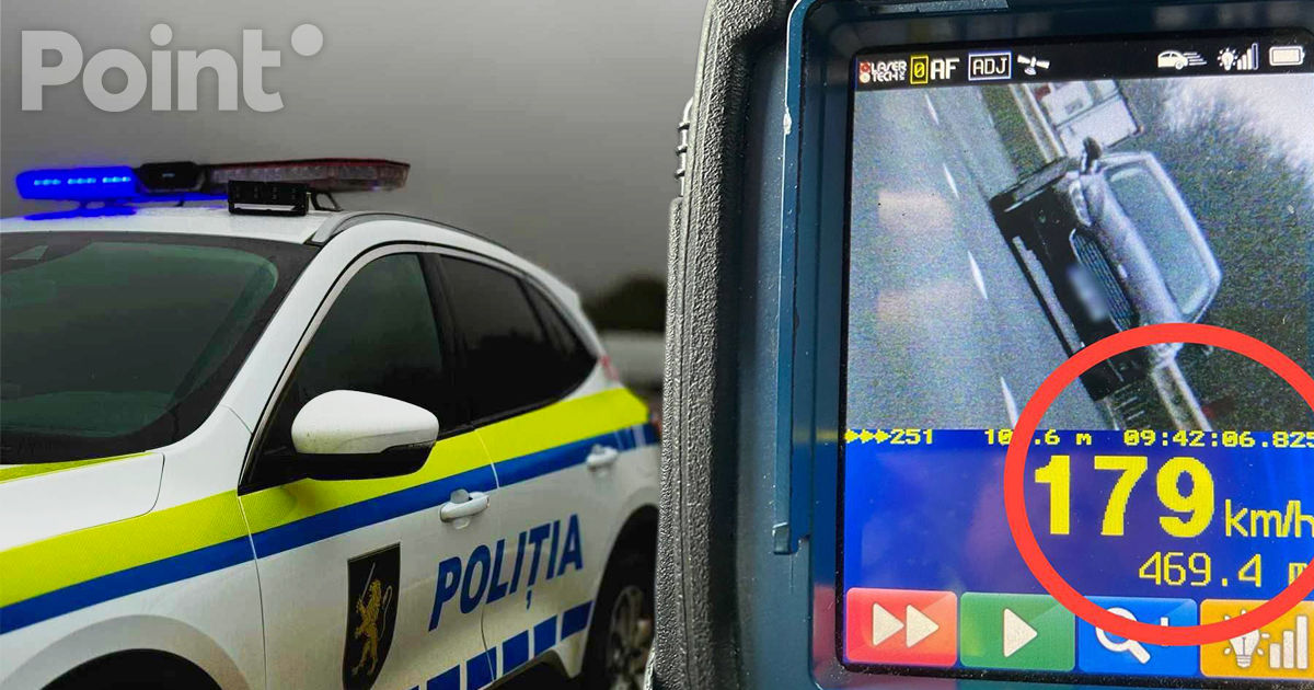 Un șofer, surprins în timp ce circula cu viteza de 179 km/h pe un drum din Orhei.