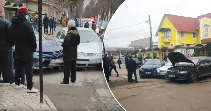 В Сороках лихач «помял» несколько машин и сбежал с места ДТП.