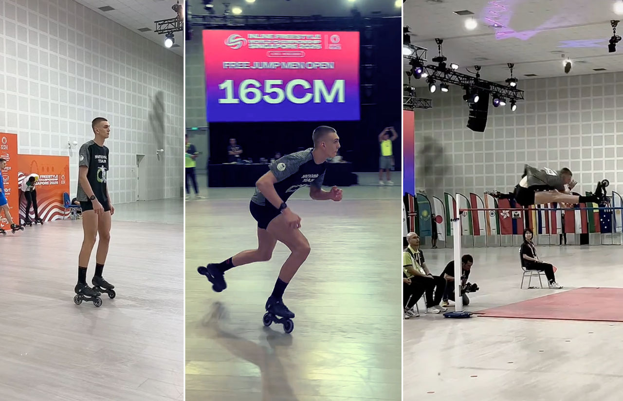 Imagini video cu performanța unui sportiv moldovean la Campionatul Mondial de patinaj pe role.