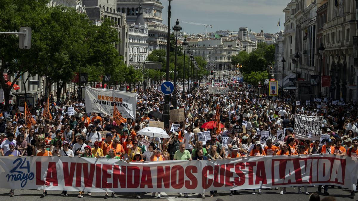 Peste 20.000 de persoane au ieșit la un miting al chiriașilor la Madrid.