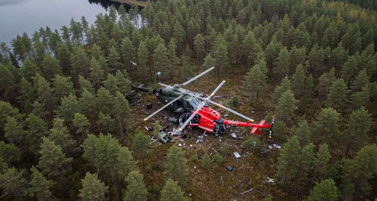 Două elicoptere s-au lovit în zbor deasupra Finlandei: La bord se aflau oameni de afaceri.