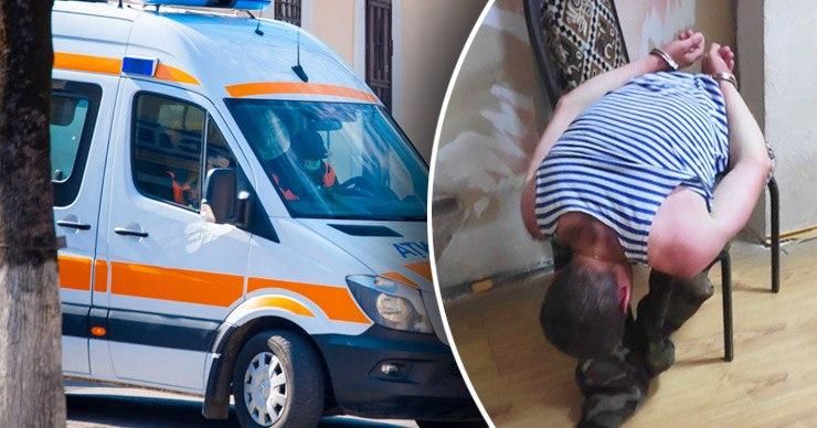 Пьяный мужчина напал на бригаду скорой помощи. 