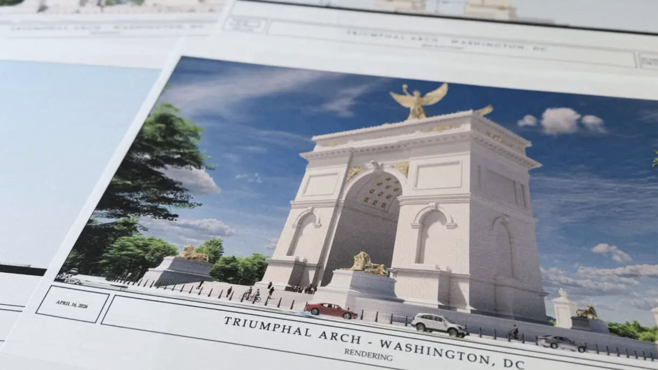 В США представили проект триумфальной арки Трампа в Вашингтоне.
