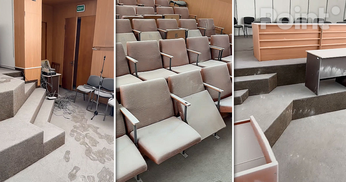 Un extinctor, pulverizat în sala Preturii sectorului Centru din Chișinău.
