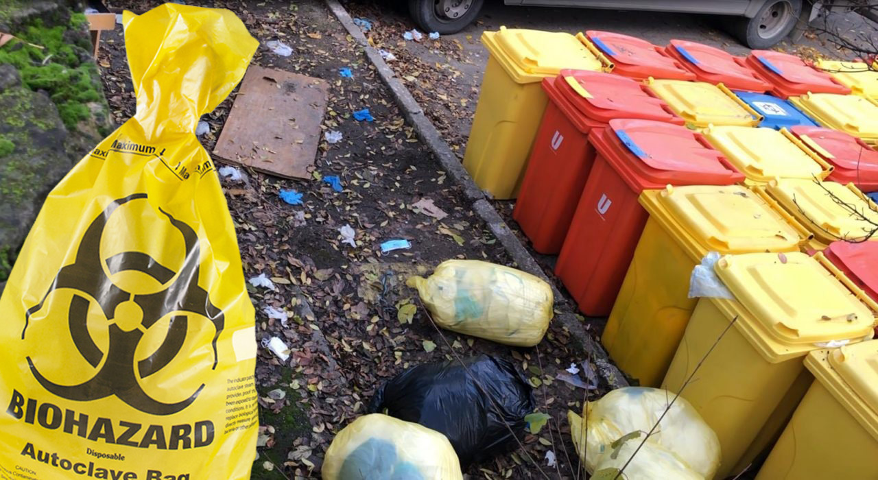 В больнице Бельц опасные COVID-отходы хранятся в открытом доступе. Коллаж: Point.md