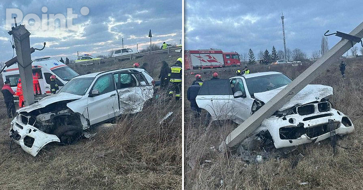 Un șofer beat a ajuns cu BMW-ul într-un stâlp la Soroca: Două persoane, rănite.