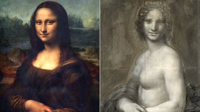 În Franța a fost găsită schița nudă a renumitei Mona Lisa.